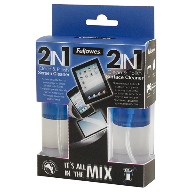 Buy Fellowes 9922201 2in1 Clean & Polish Surface/Screen Cleaner Kit